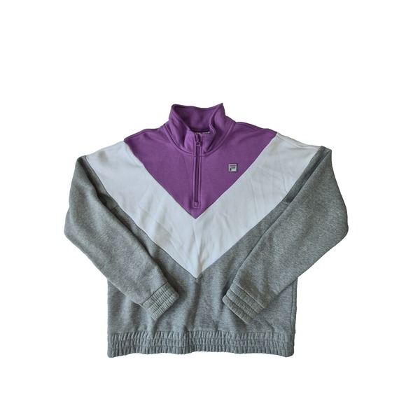 Fila Tops - Fila Women's Purple 1/4 Zip Pullover Sweatshirt With Logo Size XL